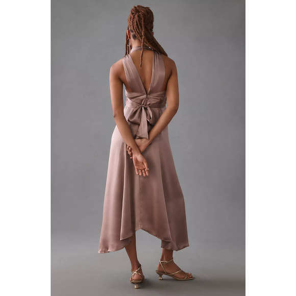 Anthropologie Silk V-Neck Dress - New Size 10 - Picture 4 of 6